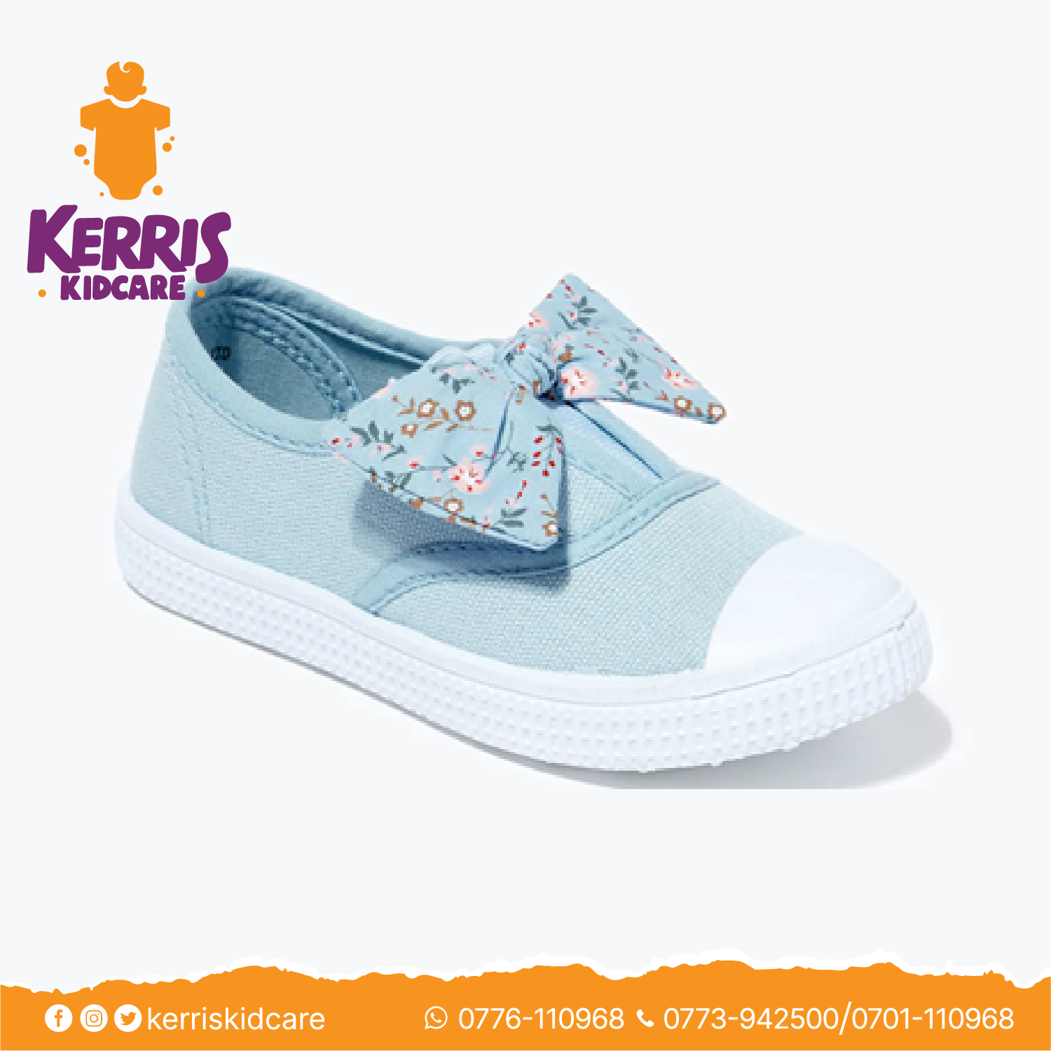 Denim Bow Slip On Canvas Shoes